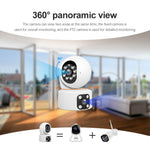 SriHome SH049 2MP HD Dual-Lens WIFI PTZ Security Camera AI Motion Color Night Vision Two-Way Audio Remote Monitoring Smart IP Surveillance Camera for Indoor Home Security
