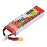LinkMejor 11.1V 5500mAh 75C 3S LiPo Battery XT60 Plug for RC Drone