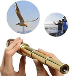 IPRee Pirate Monocular Telescope 25x30 High Powered Zoomable Collapsible Monocular Brass Spyglass Handheld for Hunting Hiking Travel