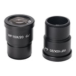 2Pcs HAYEAR Microscope Lens 10X Magnification 20/22mm Field View Laboratory Stereo Microscope Lens 30mm Interface High Eye Point Wide Angle Eyepiece Microscope Fittings