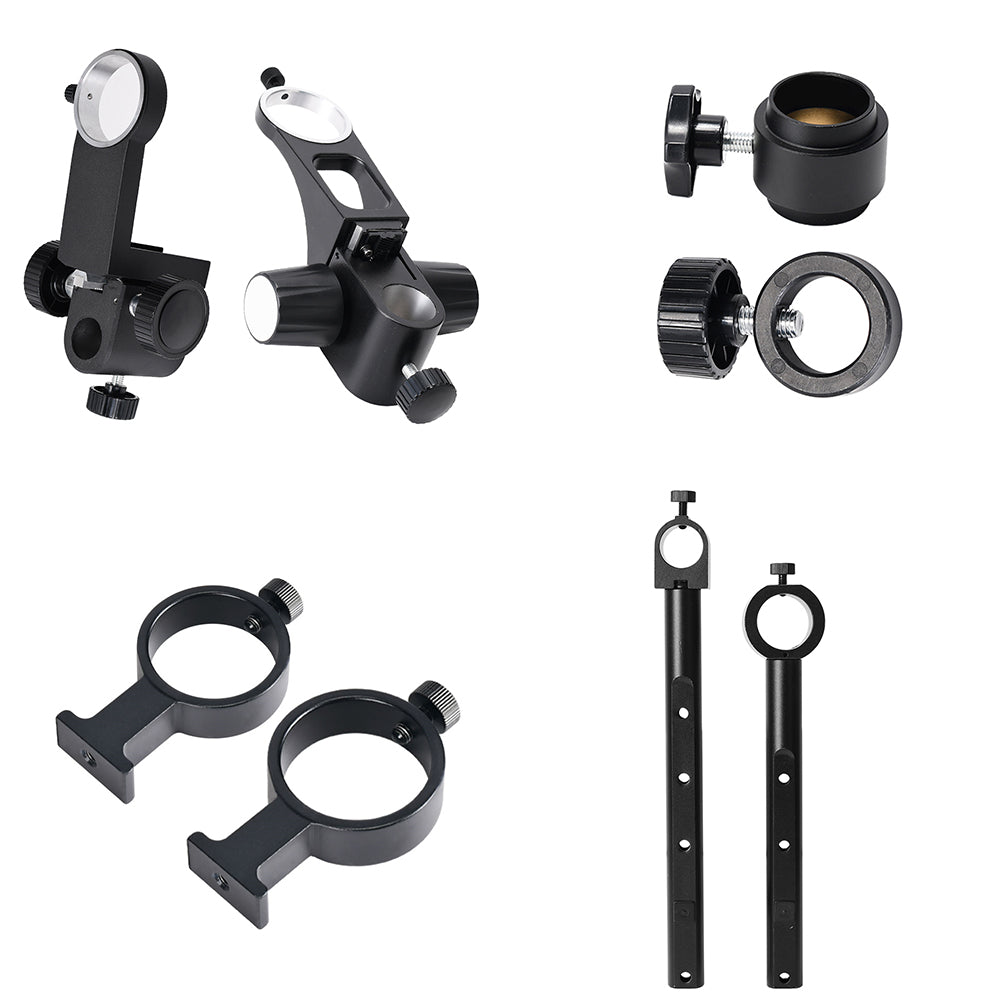 LinkMejor Microscope Accessories Set Microscope Stand Ring Adapter Monocular Lens Holder Compatible 25mm 32mm 50mm Metal Industrial Stereo Microscope Precision Focusing Adjustable Arm Display Mount