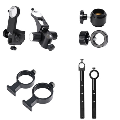 LinkMejor Microscope Accessories Set Microscope Stand Ring Adapter Monocular Lens Holder Compatible 25mm 32mm 50mm Metal Industrial Stereo Microscope Precision Focusing Adjustable Arm Display Mount