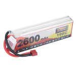 LinkMejor Power 14.8V 2600mAh 100C 4S LiPo Battery T Plug for RC Car