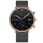 LinkMejor Men's Watches Luxury Fashion Large Dial Watches Stainless Steel Quartz Watch Waterproof Chronograph Business Casual Wristwatch