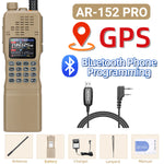 LinkMejor AR-152 PRO 10W GPS Walkie Talkie Long Range Bluetooth Programming 10W Tri-power Multi Band 12000mAh Tactical 1000CH Two Way Ham Radio