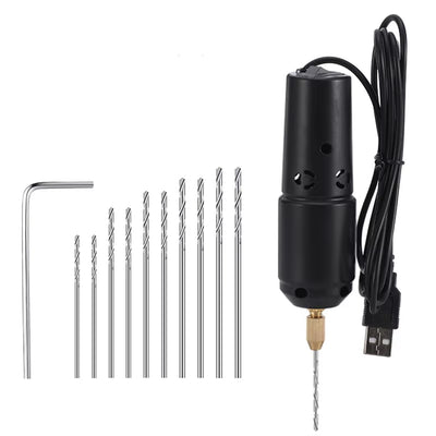 Mini Electric Portable USB Drill Handheld Engraving Pen Rotary Tool Kit Lightweight for DIY Jewelry Carving Craft Cutting Grinding Polishing Drilling Wood Acrylic