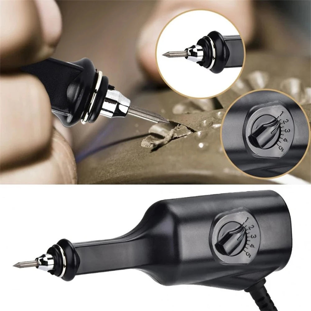 Electric Engraver 220V 25W Adjustable Power Metal Wood Ceramic Glass Plastic Engraving Pen Tool Precision Carving Machine European Plug High-Speed Vibration