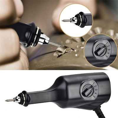 Electric Engraver 220V 25W Adjustable Power Metal Wood Ceramic Glass Plastic Engraving Pen Tool Precision Carving Machine European Plug High-Speed Vibration