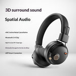 Fanji Wireless Headset bluetooth Headphones ANC Active Noise Cancelling 40mm Speaker 3D Spatial Audio 100H Playtime 800Amh Battery Support Wired Connection Sports Headphones