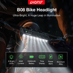 LinkMejor B08 8 LEDs Bicycle Headlight 5000 lm Brightness 500m Distance IP65 Waterproof Type-C Rechargeable Battery Digital Display Protable Flashlight for MTB Road Cycling