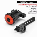 LinkMejor WR05 100LM Smart Smart Brake Bicycle Taillight 7 Lighting Modes USB Charging 500mAH Bike Rear Light for Outdoor Night Warning Safe Cycling