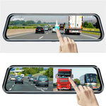 10Inch Touch Screen 1080P HD Front Rear Dual Camera Full-Screen Streaming Car Rearview Mirror Dashcam Dual Channel Recorder
