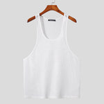 LinkMejor Men Tank Tops Mesh Transparent O-neck Sleeveless Vests Streetwear Summer Breathable Fashion Men Clothing S-5XL