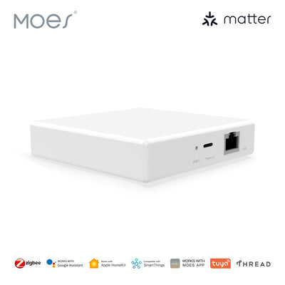 Moes Matter Smart Zigbe Home Bridge Matter Wired Gateway Hub Support Voice Control Via Alexa Google Siri Homekit Smartthings