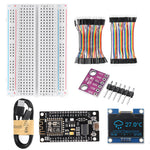LinkMejor® WiFi Weather Station Kit 5V BMP280 Temperature Humidity Atmospheric Pressure Sensor + 0.96" OLED IIC LCD Display + Jumper Wire