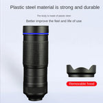 36X Phone Camera Telephoto Lens 4 In 1 Clip-on Telecope Zoom Macro Fisheye with Tripod Eyemask Storagebag Clip-On Lense for  Hiking Camping Wildlife Observation Moon Sports Game Concert Watching