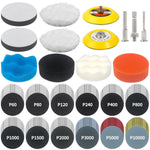 3 Inch Sanding Disc Drill Polishing Kit 133 PCS Wet Dry Headlight Restoration Hook and Loop Sandpaper Rotary Tools Multi-Grit Buffing Pads for Car Wood Metal Glass Resin