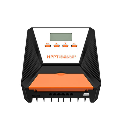 60A MPPT Solar Charge Controller 12V/ 24V Solar Panel Charge Controller Intelligent Regulator for FLD/LiFePO4/SLD/GEL/AGM with Dual USB Port Auto Parameter LCD Display and Timer Setting ON/Off Hours