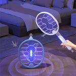 LinkMejor 3 In 1 3000V Cordless Rechargeable Electric Mosquito Bug Zapper Foldable Handheld Mosquito Killing Lamp