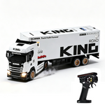 1/64 2.4G 4WD Scania Official Licensed Mini Drift RC Car Container Tractor Trailer Heavy Truck Remote Controlled LED Light with Gyro Full Proportional Vehicles Desktop Toys Models Collection Gift For Boys