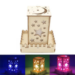 Wooden DIY Colorful Moon Star Lights Handmade Projection Lamp Educational Scientific Experiments Early Education Toys for Children