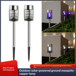 Elfeland 2 Pack Solar Mosquito Killer Lawn Light 2 in 1 UV LED Bug Zapper Auto On Off Waterproof Ground Stake Lamp with High Voltage Grid for Garden Courtyard Outdoor