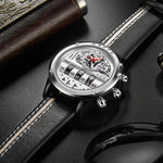 Luxury Multifunctional Electronic Quartz Watch Luminous Waterproof Date Display High-quality Leather Strap Men's Wristwatch