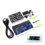 DIY Digital LED Clock Kit Light Control Temperature Display Transparent Case Soldering Project DC 5V USB