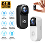 MZ02 5MP HD 2.4G WIFI Thumb Action Camera 4K Ultra HD Wide Angle Electronic Anti-Shake Underwater Shooting Waterproof Portable Mini Sport Camera with App Remote Control for Vlogging Recording