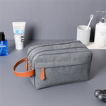 Men's Portable Travel Toiletry Bag Large Capacity Double Layered Storage Cosmetic Organizer for Gym Sports Use