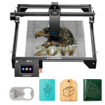 [EU/US/UK Direct] LONGER RAY5 20W Laser Engraver Cutter Newly Upgraded Version 24000mm/min Engraving Speed Fixed Focus 0.08x0.1mm Laser Spot 3.5 inch Color Touchscreen 400x365mm Working AreaSupport AI APP Connection