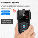 LinkMejor WM700A Moisture Meter Electromagnetic Technology VA Reverse Screen Multi Material Use Softwood Hardwood Drywall Masonry Temperature Humidity Monitoring Accurate Measurement