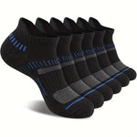 6 Pairs Men's Cotton Sports Ankle Socks Anti Odor Sweat Absorbent Breathable Outdoor Cycling Travel Athletic Short Socks Comfortable