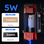 iKier X5 Pro Upgraded 5W Laser Engraving Machine Laser Engraver with Gen2 Spot Compression Technology for Wood and Metal Dark Acrylic Glass