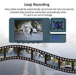 2 Inch IPS Screen Car Dash Cam 3-Channel Driving Recorder G-sensor Loop Recording Parking Monitoring