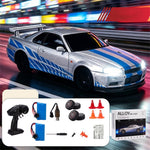 LinkMejor 1901-410D RTR 1/24 2.4G 4WD R34 Drift RC Car Alloy Body Shell LED Light On-Road Full Proportional High Speed Racing Vehicles Models Toys