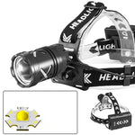XHP70 Bright LED Headlamp Long-Range Rechargeable Adjustable Focus Outdoor Headlight Head Light