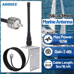 LinkMejor X107M Marine VHF Radio Antenna 156-163Mhz Frequency Range 2dBi High Gain Waterproof Boat Antenna with PL-259 Connector