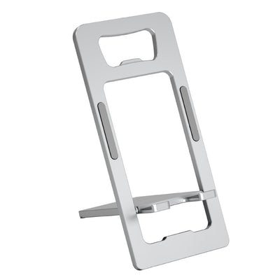 SJZJ033 Aluminum Alloy Portable Card Phone Stand 300g Bearing Foldable Adjustable Angle Bottle Opener Holder for Smartphones Desktop Bracket