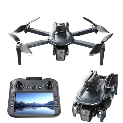 LinkMejor XT606 GPS 5G WiFi FPV with LCD Screen Controller 720P HD Dual Camera Servo Gimbal 360° Obstacle Avoidance Brushless Foldable RC Drone Quadcopter RTF