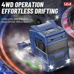 YF 3605 RTR 1/64 2.4G 4WD Mini Drift RC Car Truck Tractor Support App Remote Controlled LED Light Two Speed Full Proportional Engineering Vehicle Desktop Toys Model Collection Gift For Boys