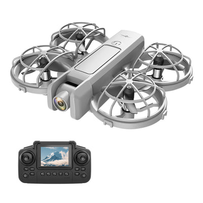 LinkMejor KF600 WiFi FPV with Screen Controller HD Camera Optical Flow Hover Circle Protection Kids Gifts Dazzling Lights 2.4G 4CH 6-Axis Remote Control RC Toys Drone Quadcopter RTF