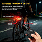 LinkMejor X6 RGB Bicycle Rear Light with Wireless Remote, IPX5 Waterproof E-Bike Turn Signal Indicators, USB-C Charging Cycling Tail Lamp for ENGWE, SAMEBIKE, Xiaomi M365, Ninebot