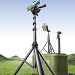 LinkMejor LP897 1.75M Telescopic Floor Mobile Phone Stand bluetooth Tripod Selfie Stick Anti-shake Gimbal Aluminum Alloy Mount Stand for Live Streaming Video Shooting