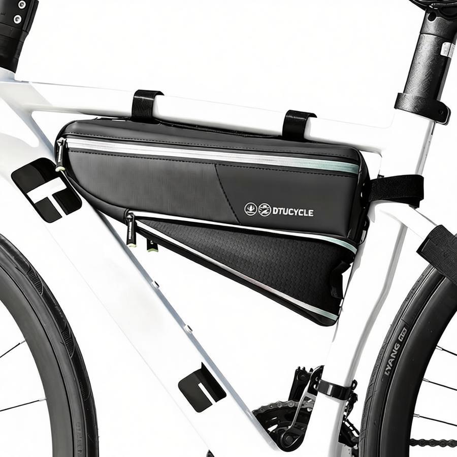 LinkMejor Waterproof Bicycle Frame Bag Expandable Storage Lightweight 0.2kg Reflective Safety Bike Top Tube Pouch Cycling Accessories