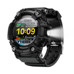 LinkMejor ATTACK GT 1.32inch HD Screen 5ATM&IP68 Waterproof Compass Flashlight SOS Function bluetooth Call Heart Rate Blood Pressure Blood Oxygen Monitor Sleep Monitoring Multi-sport Modes Music Playback Smart Watch