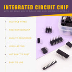 85Pcs Integrated Circuit Assortment Kit LM324 LM358 LM386 NE555 UA741 PC817 ULN2003 with Anti-Static Box for PCB Electronics Projects