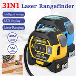 3 In 1 40M/60M Laser Tape Measure Rangefinder 5m Tape Ruler Infrared High-precision Intelligent Electronic Ruler Building Distance Meter