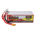LinkMejor 14.8V 8000mAh 90C 4S LiPo Battery XT60 Plug for RC Drone