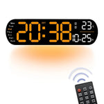 LinkMejor Digital Ambient Light Wall Clock Remote Control Electronic Mute Clock with Temperature Humitimy Date Week Display Timing Function Clock